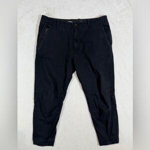 Men's Stone Island 32W Shadow Project Black Cropped Casual Pants